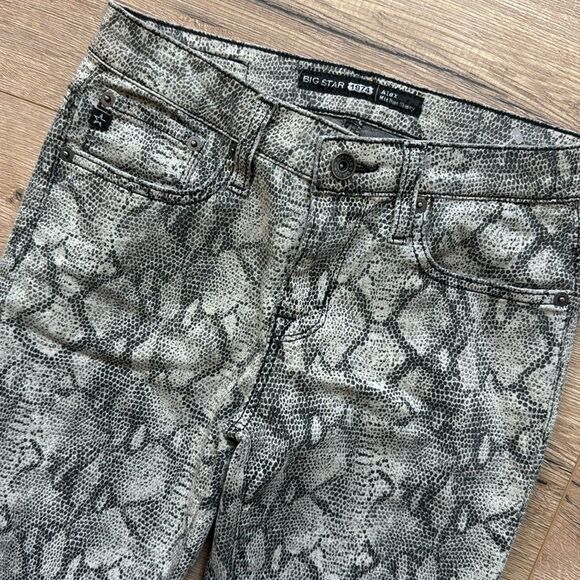 Big Star Gray Snake Print Jeans 1974 size 26 pant designer leggings - Picture 3 of 5